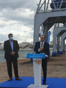 Inauguration des grues de Marseille Adrénaline